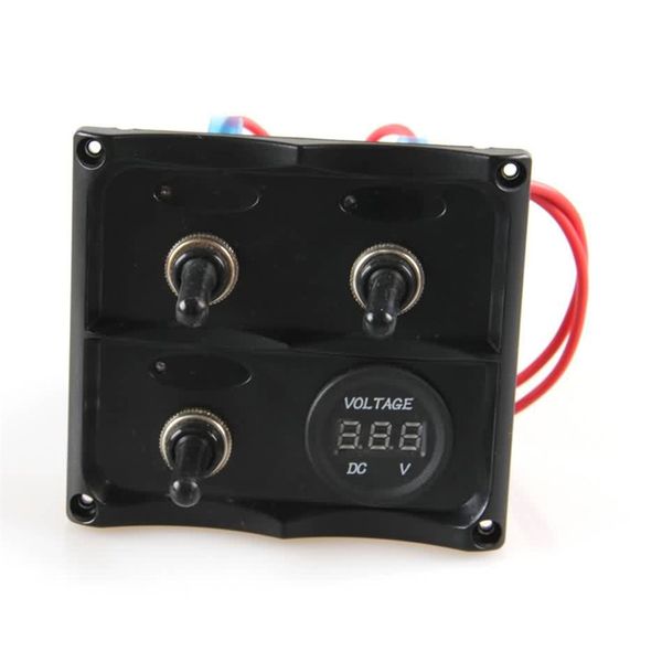 

waterproof 3 groups of button voltmeter spst boat switch panel