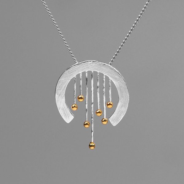 

inature 925 sterling silver modern tassel line string curtain chocker necklace jewelry for women