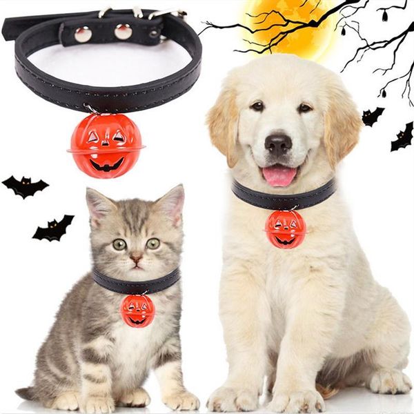 

halloween pumpkin bell collar for dogs adjustable pet dog collars elastic dog necklace pet cat collar accessories christmas