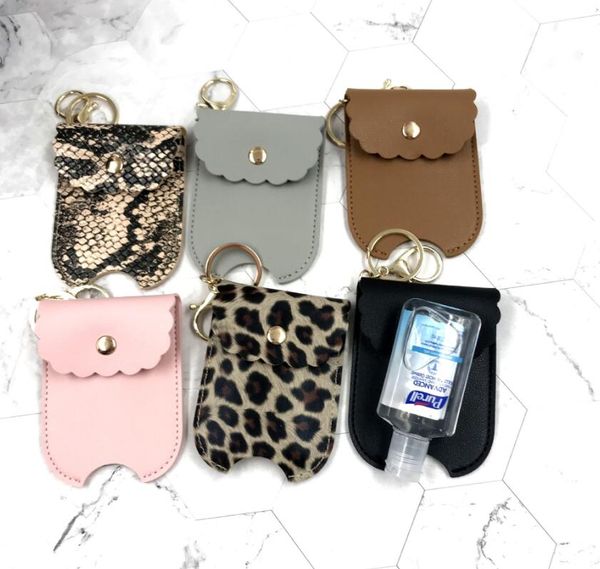

dhl designer sanitizer holder pu leather, holds a 2 oz bottle in 10 different patterns, Black