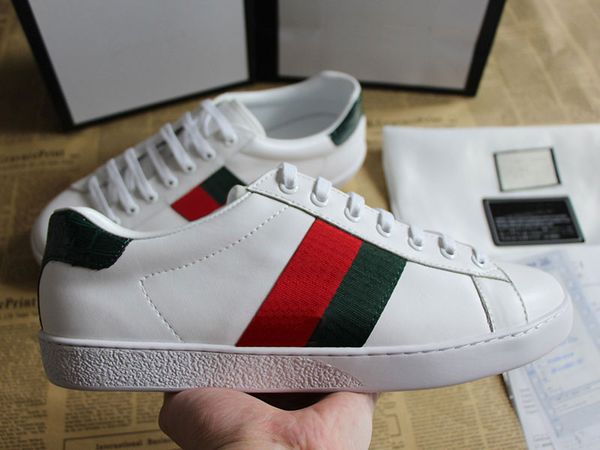 

White de igner hoe new ace embroidered men genuine leather de igner neaker ca ual hoe green fa hion gift for women
