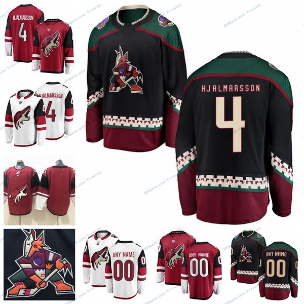 

2019 arizona coyotes niklas hjalmarsson stitched jerseys customize vintage black shirts #4 niklas hjalmarsson hockey jerseys s-xxxl, Black;red