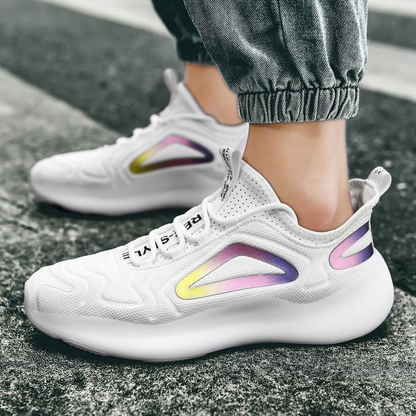 

new men's running shoes flying weave comfortable breathable casual sneakers wear-resistant wild tide shoes reflective sneakers