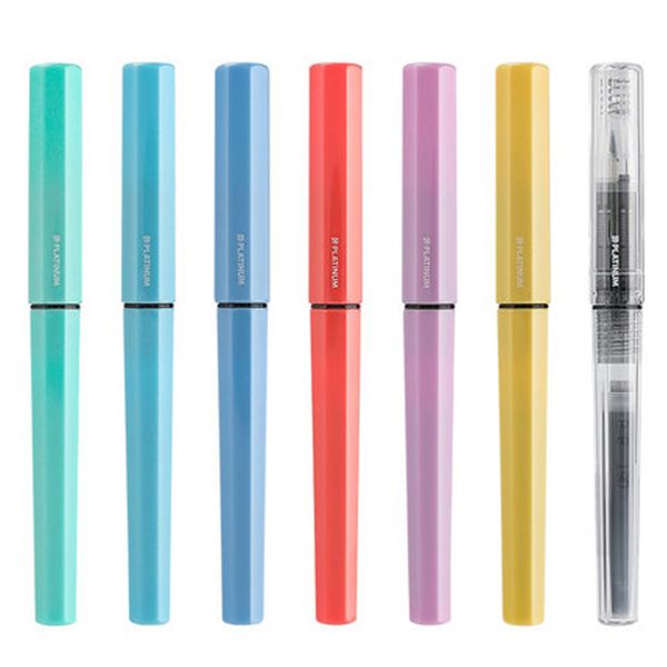

1pcs japan little meteor fountain pen pq-200 macaron color stainless steel f tip student practice office ink pen