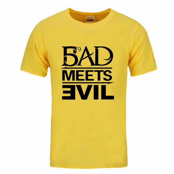 

eminem bad meets evil rap rock men's t-shirt t shirt for men em summer new short sleeve cotton casual tee camisetas, White;black