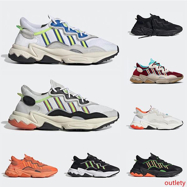 

new ozweego men women casual shoes 3m reflective triple black cloud white solar red neon green pride breathable sneakers outdoor walking