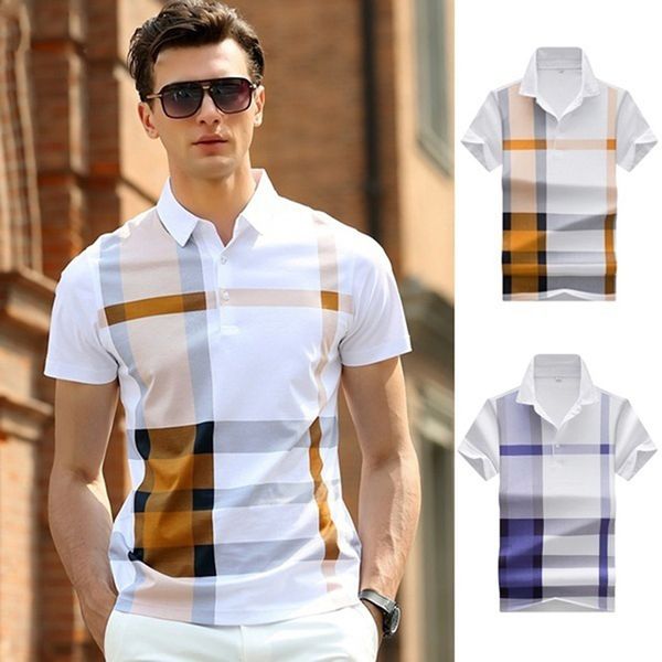 

zogaa summer men shirts short sleeve cotton polos male plaid business casual shirt camisa masculina homme camisa, White;black