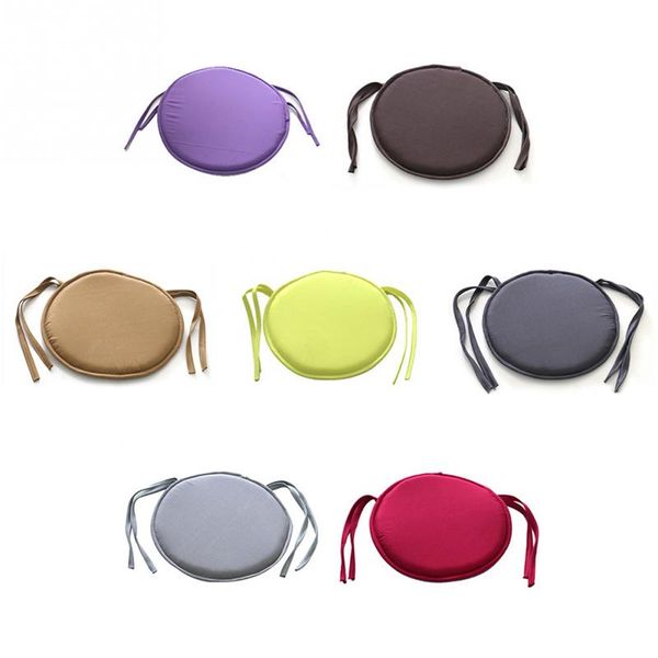 

38cm x 38cm simple style portable indoor dining garden patio home office kitchen round chair seat pads cushion with four ties