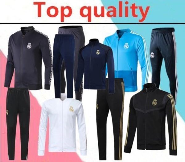 

2019 2020real madrid isco soccer tracksuit full zipper jacket 2019 2020 real madrid maillot de foot bale survÃªtement chandal tracksuit, Black