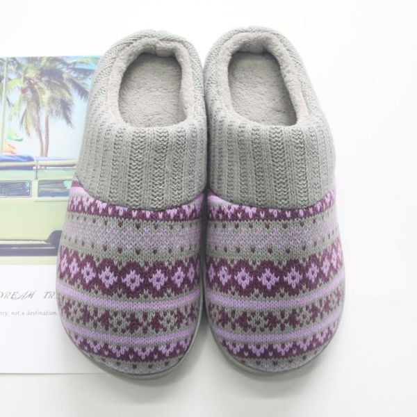 

women's flat cotton shoes slippers winter plus velvet cute warm home slippers et cute winter warm indoor non-slip home shoes, Black