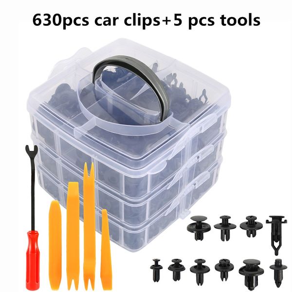 

630 car clips mixed auto fastener vehicle car bumper clips retainer fastener rivet door panel fender liner universal fit for