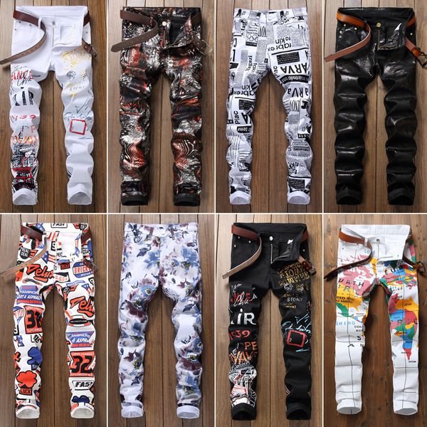 

designer jeans 19ss Wholesale-Mens Snake Skin Print Camoflague Original Designer Slim Hip Hop Rock Jeans Pants mens pants Men Skinny Jeans