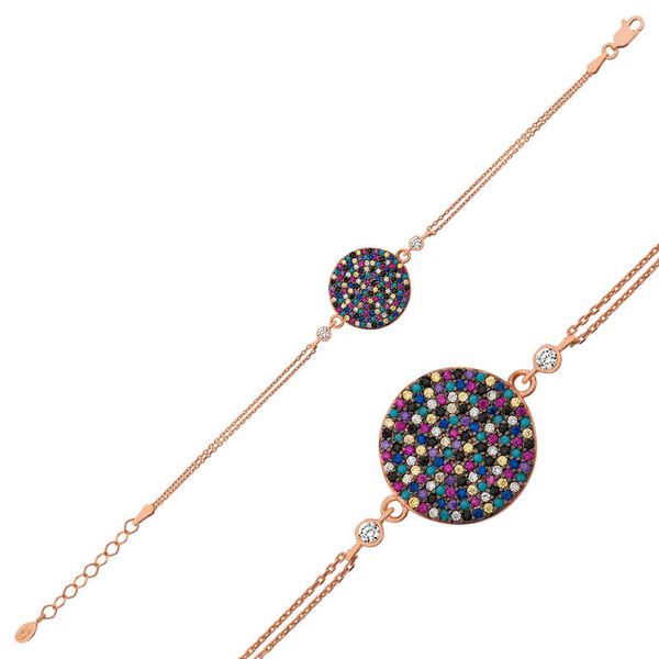 

merve silver красочные цирконий браслет женщин, Golden;silver