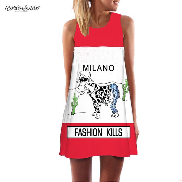 

dress summer women cow letter clothing sleeveless print boho style short beach dress sundress casual shift dresses vestido designer clothes, Black;gray