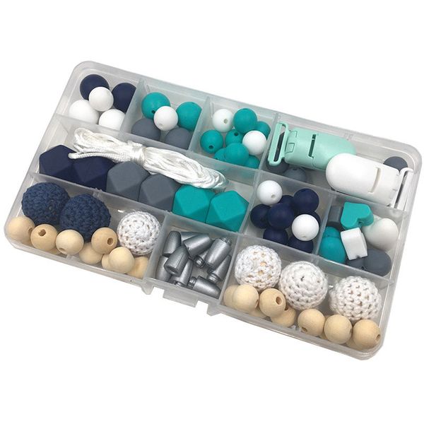

diy baby nursing teether crafts set pacifier clips toy safe and natural silicone hexagon beads teether necklace pendants