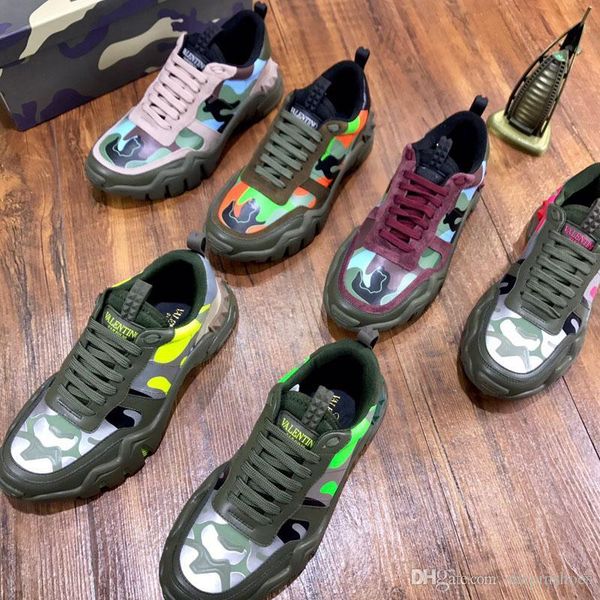 

mens and woen casual shoes camouflage leather lace up couple shoes rivets flat basketball shoes fashion sneakers size 35-45, Black