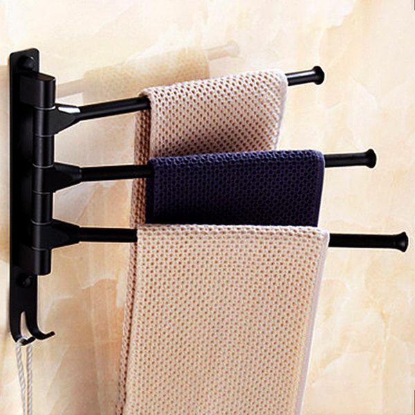 

вращающаяся 3-tier настенный ванной вешалка для полотенец держатель для хранения полка организатор