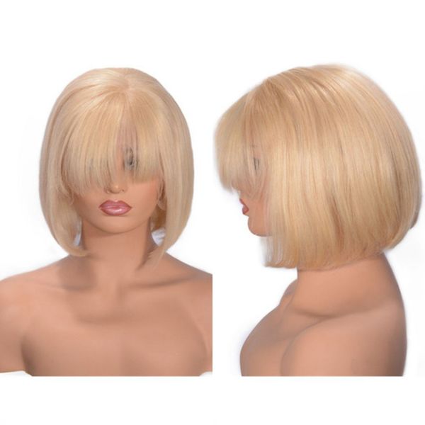 

lace front human hair wigs 613 blonde brazilian straight hair lace wigs with baby hair transparent lace short bob wig, Black;brown