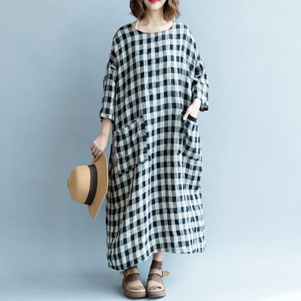 

plus size spring dress women's harajuku casual long sleeve o-neck cotton long maxi irregularity dress camisa feminina 2019 hot, Black;gray