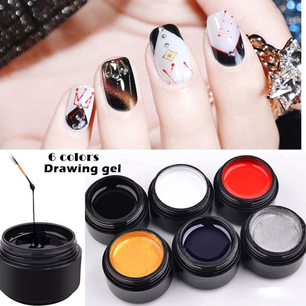 

beateal gel spider line nails art spider gelpolish uv colors painting gel nail polish lacquer 8ml base primer, Red;pink