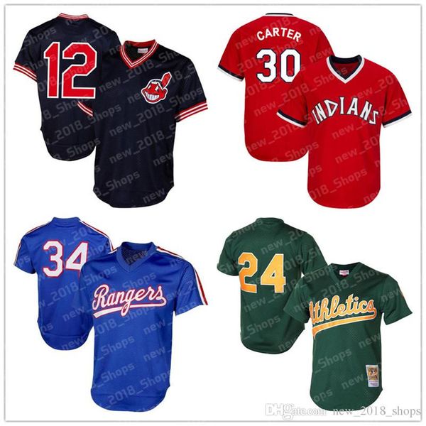 

Retro Mesh Francisco 12 Lindor 30 Joe Carter Cleveland baseball Indians Rickey Henderson 34 Nolan Ryan