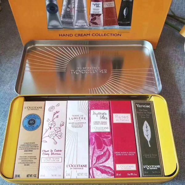 

fireworks gift box hand cream kit en provence 6pcs set in iron box 30ml*6 hands skin care with professional gift bag