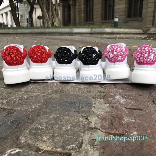 

2019 men's and women's casual shoes designer shoes platform casual shoes rhinestone luxury leather couple precious stones002, Black