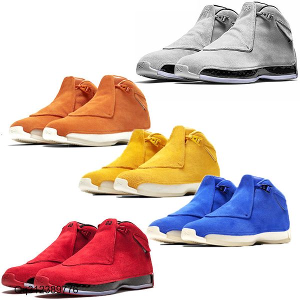 

men 18 18s toro basketball shoes red suede yellow orange blue royal cool grey og cdp mens sport trainer athletic sneakers 41-47