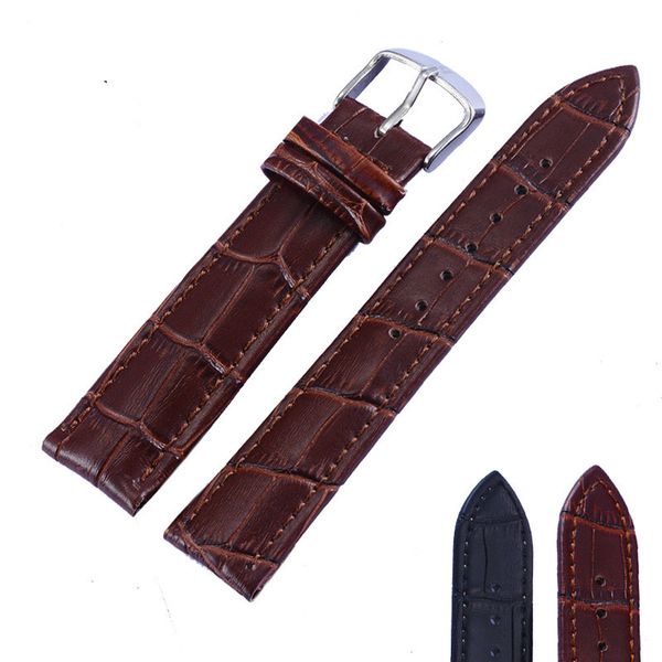 

manufacturers wholesale leather watch band strap watch accessories men and women leather belt black brown 14/16/20/22mm