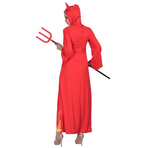 

хэллоуин и маскарадное платье вечернее платье с рогами тема дизайнер костюмов пламя леди дьяволы косплей одежда, Black;red