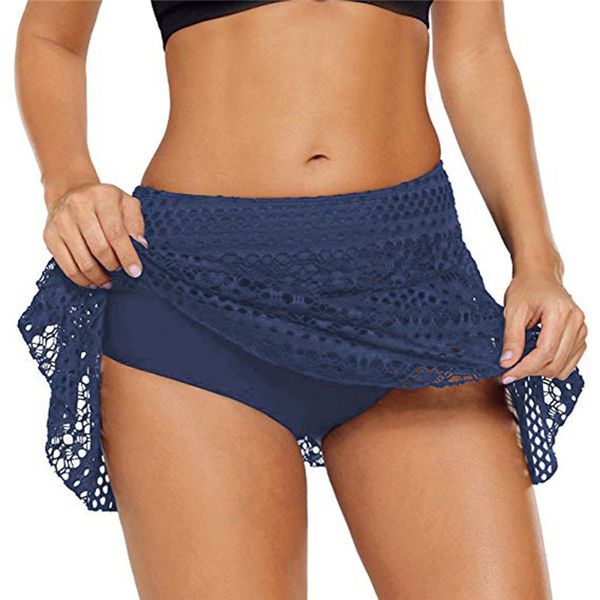 

swimwear women's lace crochet skirted bikini cover bottom swimsuit short skort swim skirt mesh cover up beach woman #y3