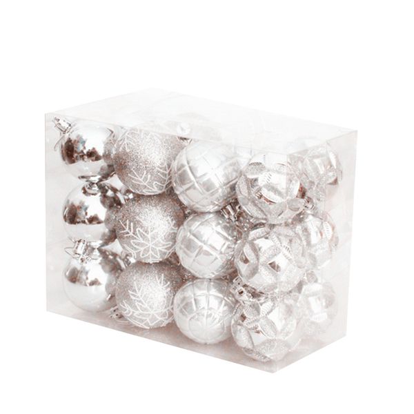 

24pcs traditional shatterproof christmas ball ornaments christmas tree decorating balls (silvery) silver