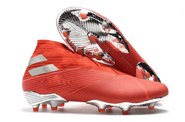 

тренд 2020 mens месси nemeziz 19+ laceless fg туз 19 + х 19,1 слип-on бутсы футбол высокий ботильоны бутсы размер us6.5-11