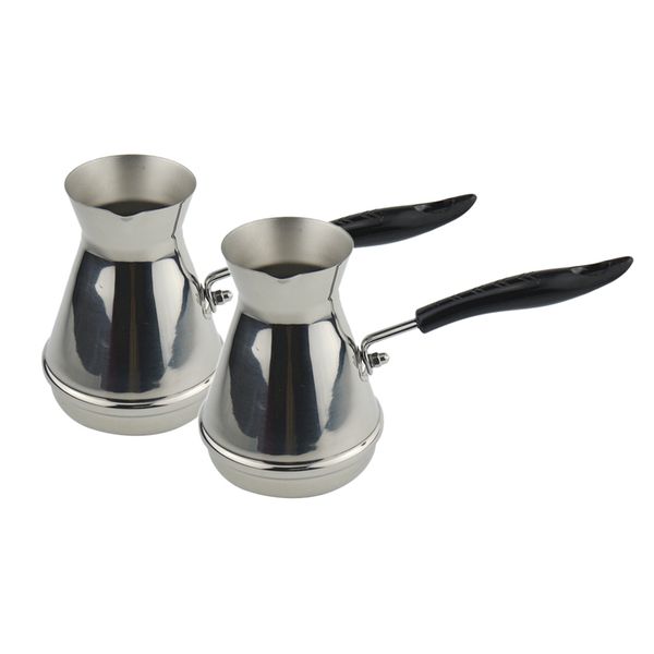 

2pc turkish coffee pot european style moka pot w/ long handle 500ml 850ml