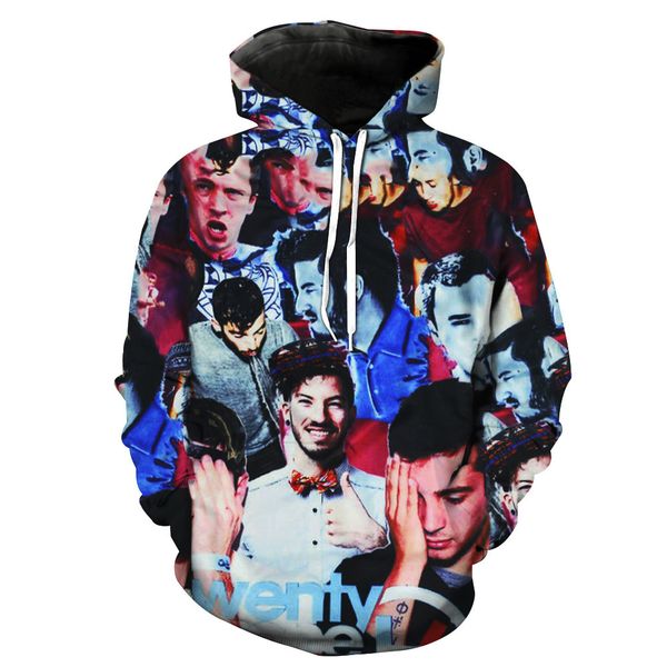 

trade 3d cool printing with cap pocket cover men's fashion men's clothing with hat clothing blouse hoodies, Black