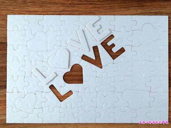 LOVE A4 Sublimation Blank Puzzle 72pcs DIY Craft Heat Press Transfer Crafts Jigsaw Puzzle bianco A4 Blank Puzzle spedizione gratuita