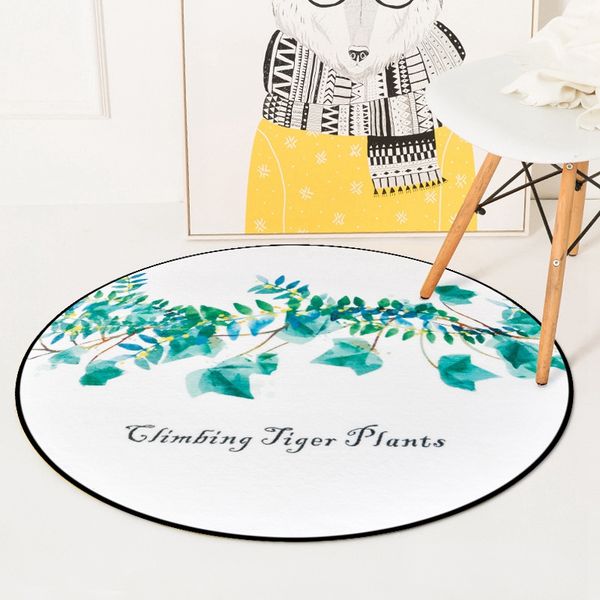 

watercolor climbing tiger plants round chair area carpet for living room bedroom home decor floor rugs kids tapete