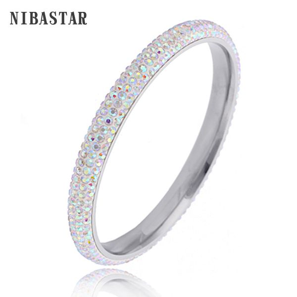

fashion crystal jewelry stainless steel bracelets bangles for women, Black
