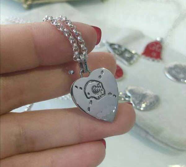 

men and women couple heart-shaped pendant ghost taro heart necklace s925 sterling silver necklace pendant
