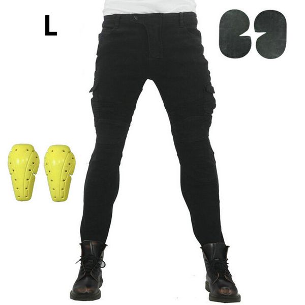 

motorbike jeans denim black moto biker trousers combat pants w/ protective pads