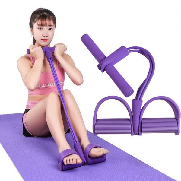 

four-strand puller fitness resistance band rope lose weigh fitness yoga accessories multi-purpose pedal exerciser chest expander