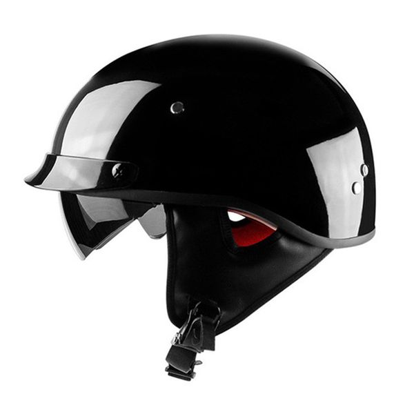 

half open face motorcycle helmet sun visor vintage retro german bike chopper cruiser biker scooter dot safety