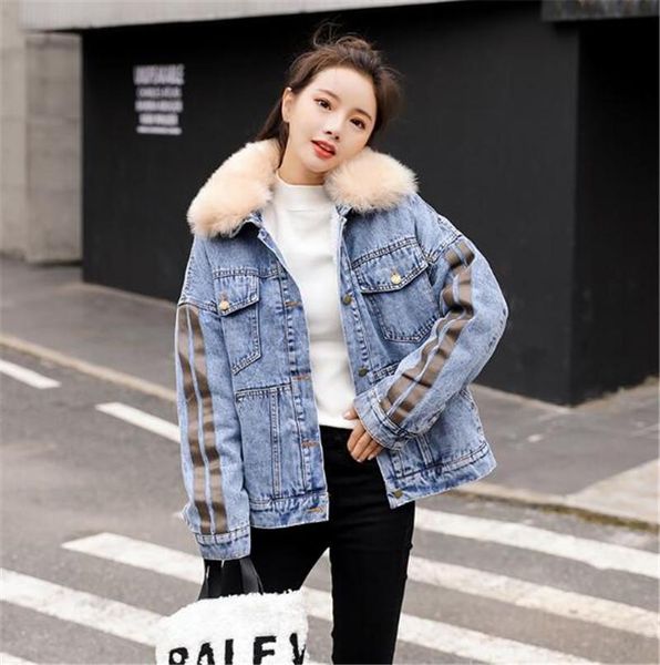 

2019 selling new fashion thickened warm winter coat women coat denim jacket denim clothing winter jacket, Black;brown