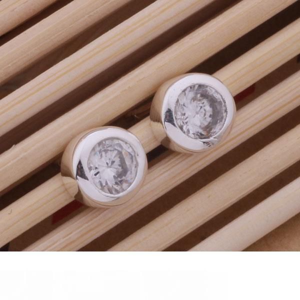 

fashion (jewelry manufacturer) 40 pcs a lot round crystal 925 sterling silver jewelry factory fashion shine earrings