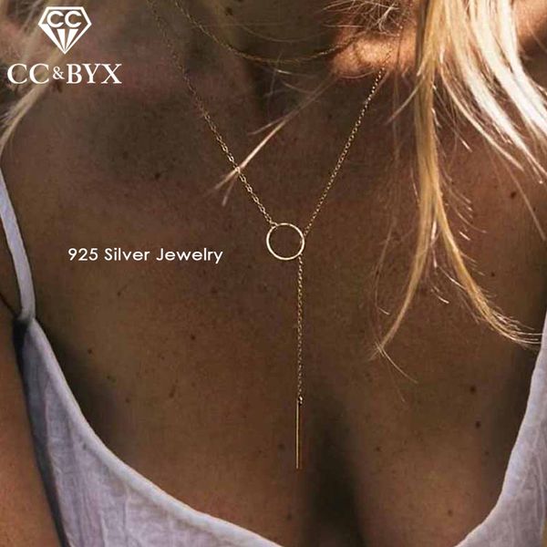 

925 pure silver necklaces pendants for women long pendant stick simple design necklace stylish jewelry party gift ccn302