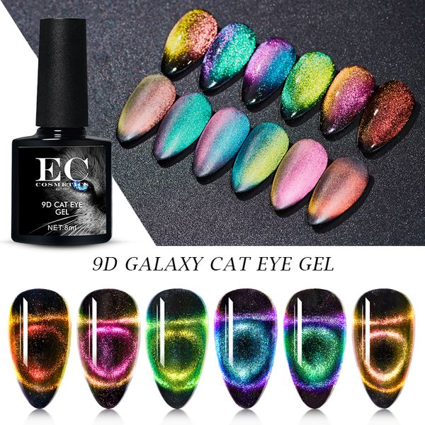 

9d galaxy cat eye nail gel polish chameleon magnetic soak off uv led gel nail varnish semi permanent manicure lacquer diy, Red;pink