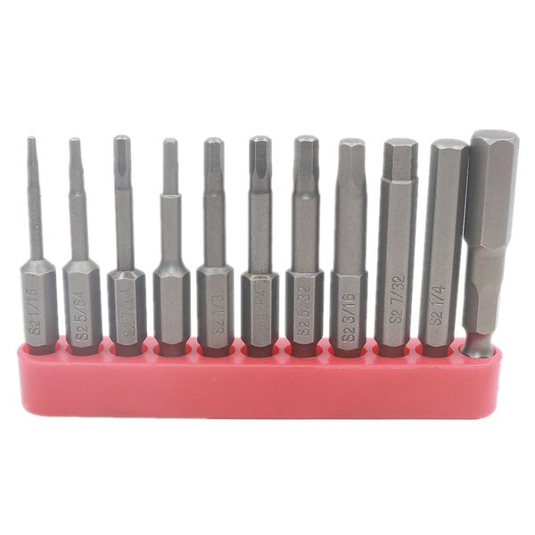 

11 pieces inner hexagon steel wind screwdriver bit with base durable tool parts