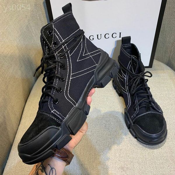 

leather martin boots women's 2019 autumn and winter new sports high-shoes short boots british style flat student shoes, Black