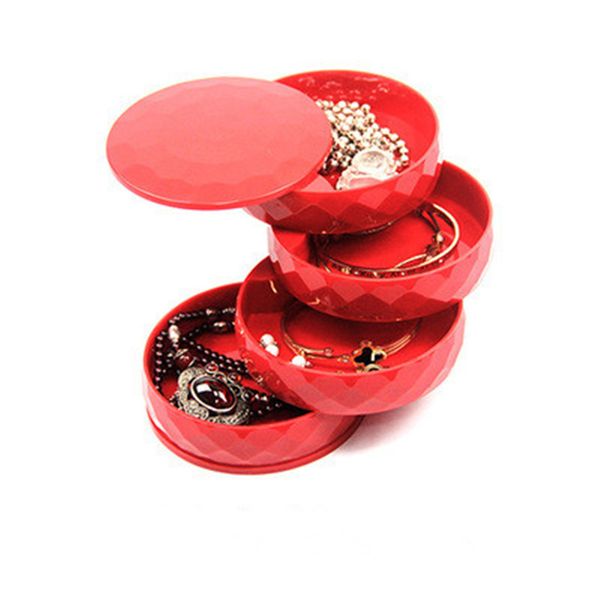 

новый продвинутая 360 градусов вращая ювелирной шкатулку многофункционального хранения ювелирного изделий контейнер магия многослойного устр