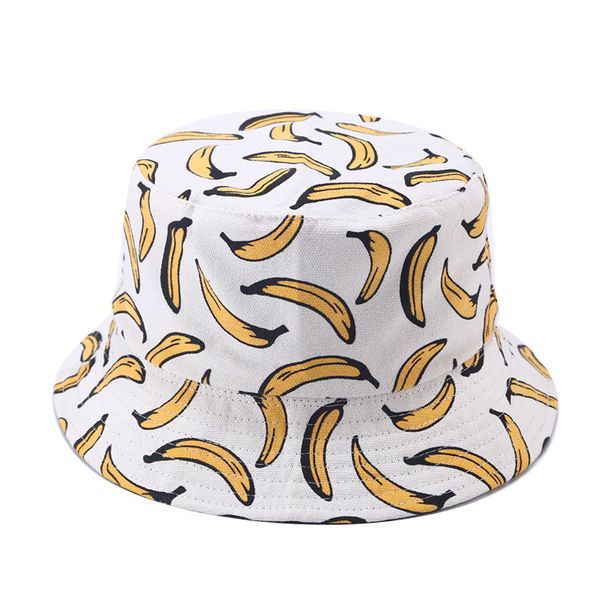 

панама bucket hat мужчины женщины летние фрукты ведро cap банан печати yellow hat боб hat хип-хоп gorros рыбалка рыбак cap